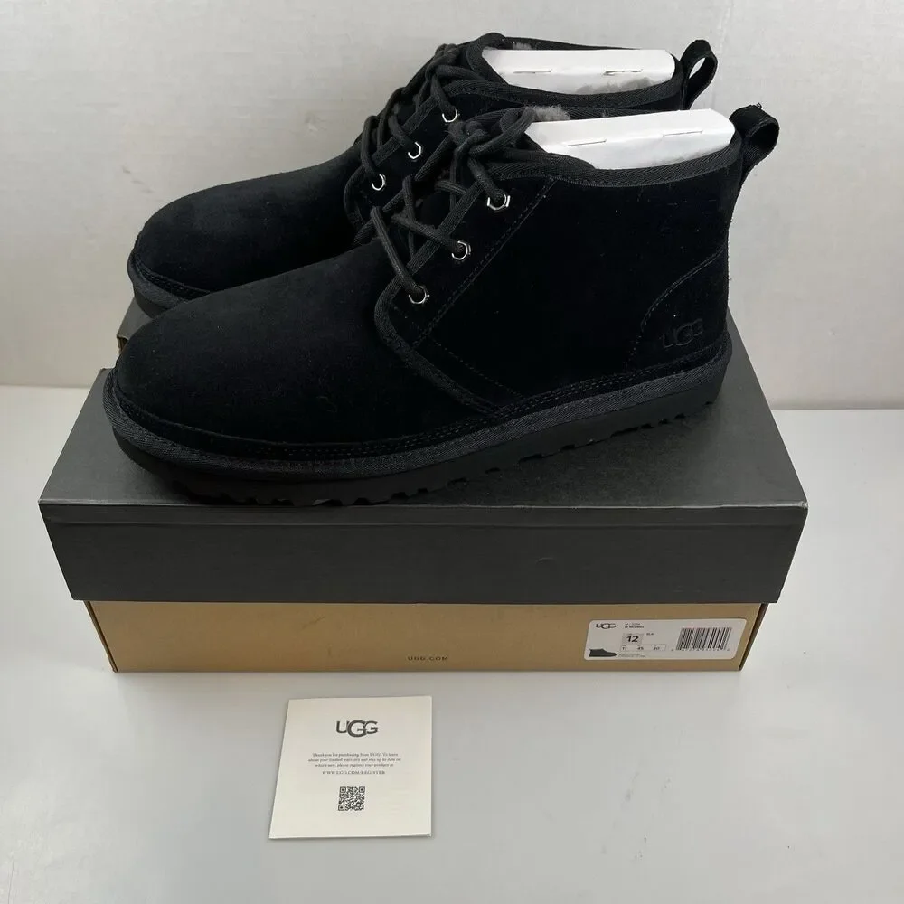 UGG Neumel Chukka Boot Black Suede Mens Size 12 US 3236 NEW
